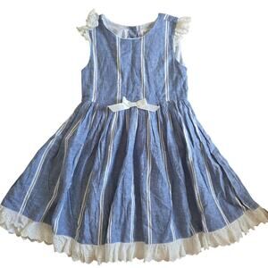 Rachel Riley Chambray Striped Dress